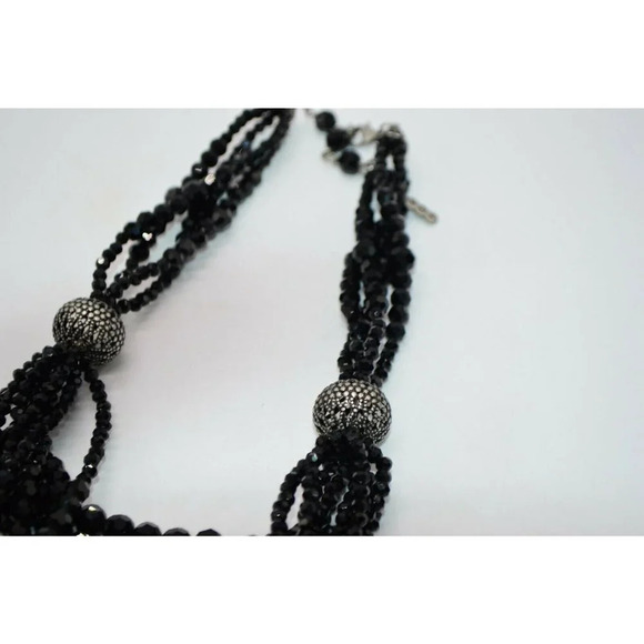 Camrose and Kross Multi-Strand Black Bead Necklace - Picture 5 of 8